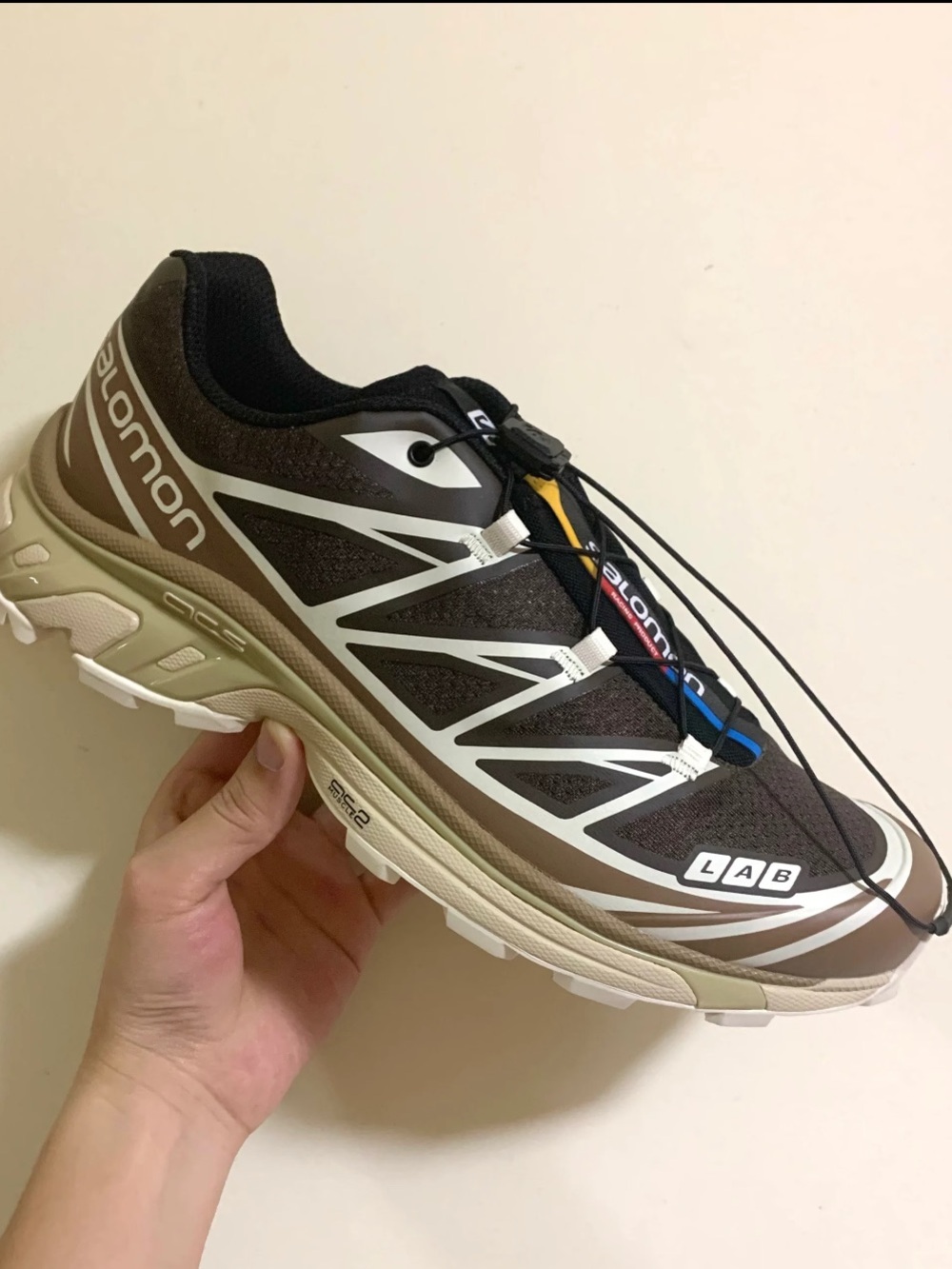 Salomon XT‑6 Brown Beige Men Women Outdoor Trail Running Shoes